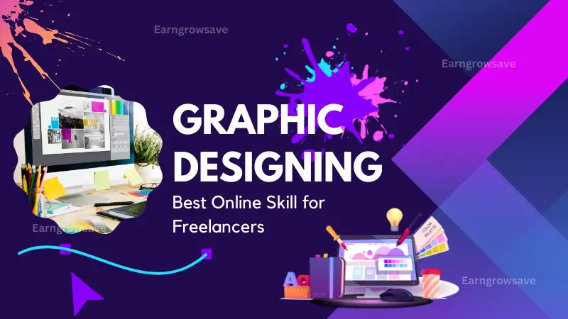 Graphic designing, including Adobe Photoshop, Illustrator, and Canva, is a top online skill for freelancers in 2025.