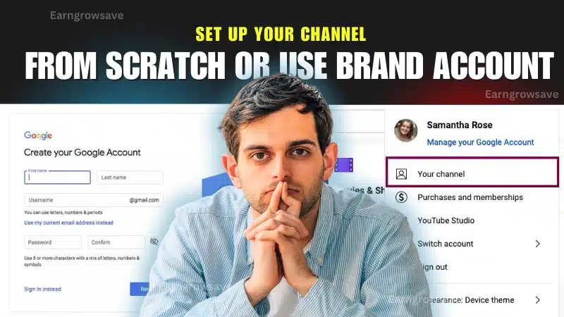 Creating a new YouTube channel on desktop